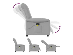Poltrona| Poltrona massagens reclinável elétrica tecido -nublado SHL378487 Cinzento