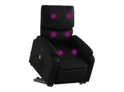 Poltrona* Poltrona massagens reclinável elevatória couro artificial SHL205429 Preto