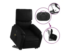 Poltrona* Poltrona massagens reclinável elevatória couro artificial SHL205429 Preto
