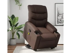 Best Poltrona massagens reclinável elevatória couro artif. SHL272450 Castanho