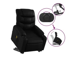 Poltrona* Poltrona massagens reclinável elevatória couro artificial SHL929832 Preto