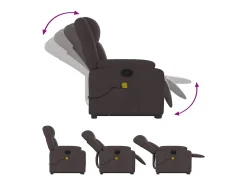 Poltrona massagens reclinável elevatória tecido -escuro SHL688354^ Poltrona