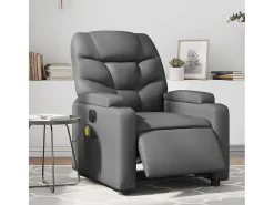 Poltrona| Poltrona massagens reclinável elétrica couro artif. SHL198147 Cinzento
