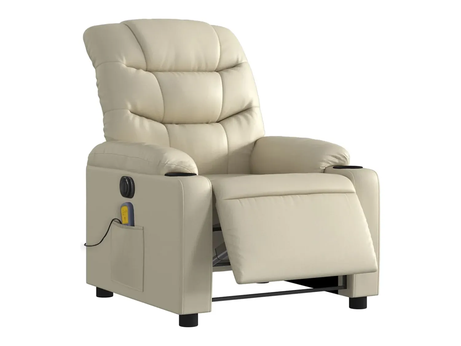 Poltrona| Poltrona massagens reclinável elétrica couro artificial SHL941839 Creme