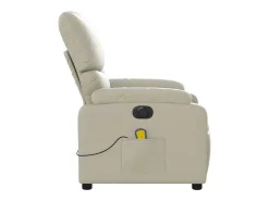 Poltrona| Poltrona massagens reclinável elétrica couro artificial SHL18131 Creme