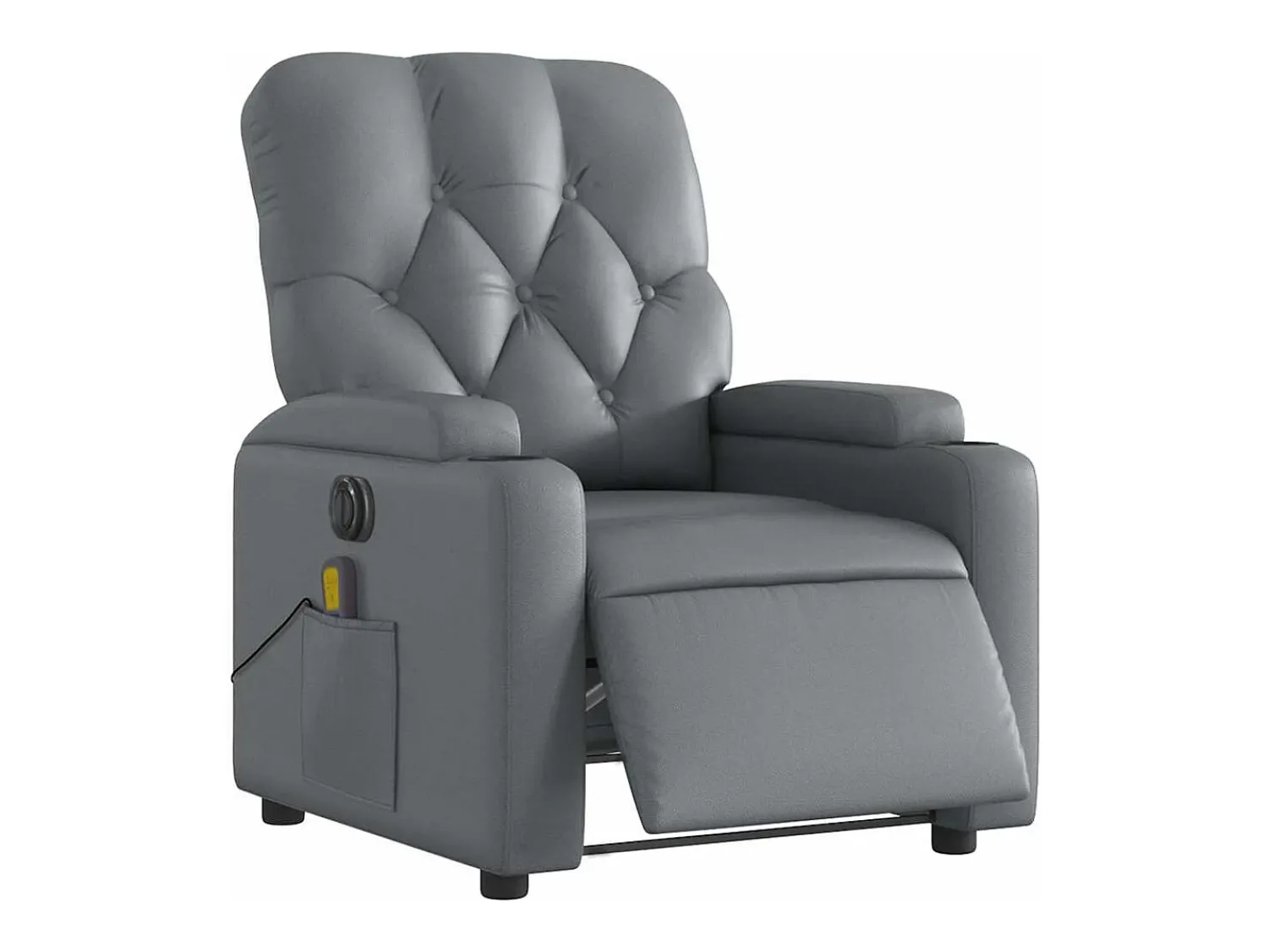 Poltrona| Poltrona massagens reclinável elétrica couro artif. SHL975942 Cinzento