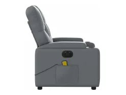 Poltrona| Poltrona massagens reclinável elétrica couro artif. SHL975942 Cinzento