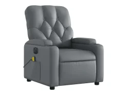 Poltrona| Poltrona massagens reclinável elétrica couro artif. SHL975942 Cinzento