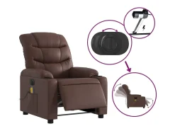 Poltrona massagens reclinável elétrica couro artif. SHL976079^ Poltrona