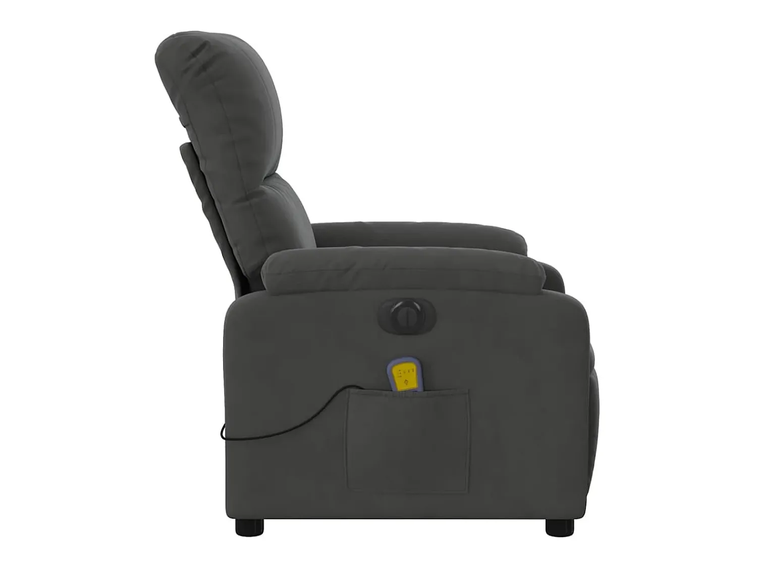 Poltrona massagens reclinável elétrica microfibra cinza-escuro SHL496139^ Poltrona