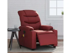 Poltrona| Poltrona massagens reclin. elétrica couro artif. -tinto SHL579982 Vermelho