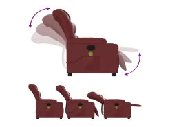 Poltrona| Poltrona massagens reclin. elétrica couro artif. -tinto SHL579982 Vermelho