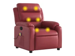 Online vidaxl Poltrona massagens reclinável couro artificial tinto Vermelho