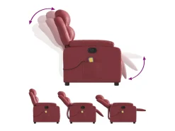 Online vidaxl Poltrona massagens reclinável couro artificial tinto Vermelho
