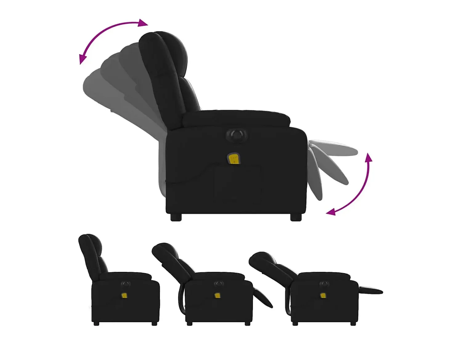 Poltrona massagens reclinável elétrica couro artificial SHL748869^ Poltrona