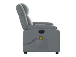 Outlet vidaxl Poltrona massagens reclinável elétrica couro artif. Cinzento