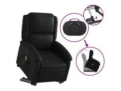 Poltrona massagens reclinável elevatória couro artificial SHL520400^ Poltrona