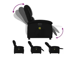 Poltrona massagens reclinável elétrica couro artificial SHL370116 Preto