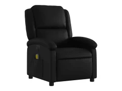 Poltrona massagens reclinável elétrica couro artificial SHL370116 Preto