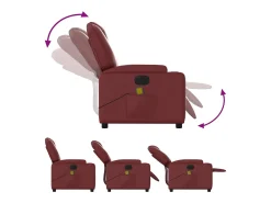 Poltrona* Poltrona massagens reclin. elétrica couro artif. -tinto SHL789234 Vermelho