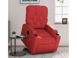 Poltrona* Poltrona massagens reclinável elevatória couro artif. SHL731238 Vermelho