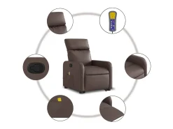 Poltrona* Poltrona massagens reclinável elevatória couro artif. SHL279173 Castanho