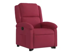 Discount vidaxl Poltrona massagens reclinável elevatória veludo tinto Vermelho