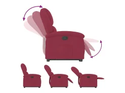 Discount vidaxl Poltrona massagens reclinável elevatória veludo tinto Vermelho