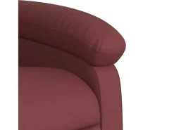 vidaxl Poltrona massagens reclinável couro artificial vermelho tinto^ Poltrona