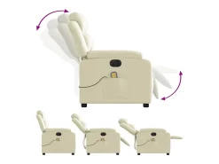 Poltrona* Poltrona massagens reclinável elétrica couro artificial SHL155945 Creme
