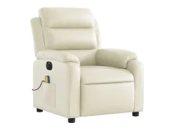 Poltrona* Poltrona massagens reclinável elétrica couro artificial SHL155945 Creme