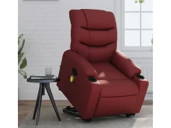 Poltrona| Poltrona massagens reclinável couro artificial tinto SHL547891 Vermelho