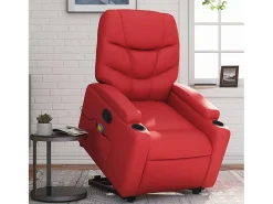Poltrona massagens reclinável elevatória couro artif. SHL375061^ Poltrona