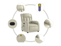 Poltrona massagens reclinável elétrica couro artificial SHL315029^ Poltrona