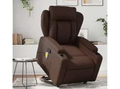 Poltrona| Poltrona massagens reclinável elevatória couro artif. SHL480646 Castanho