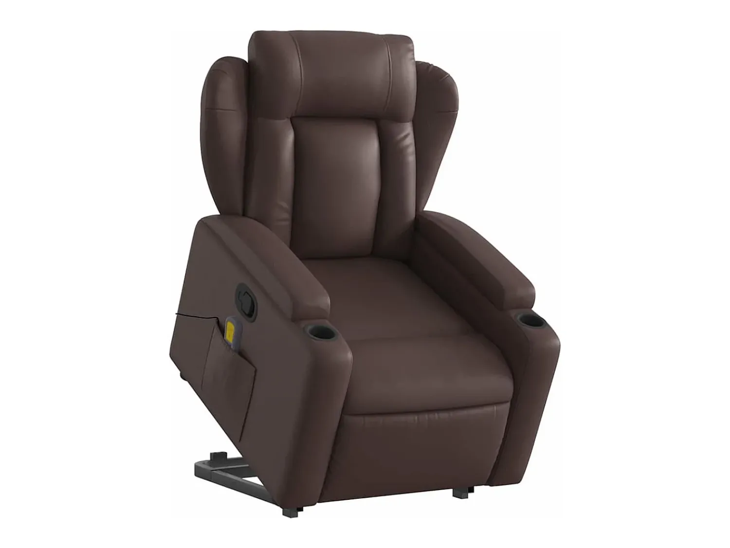 Poltrona| Poltrona massagens reclinável elevatória couro artif. SHL480646 Castanho