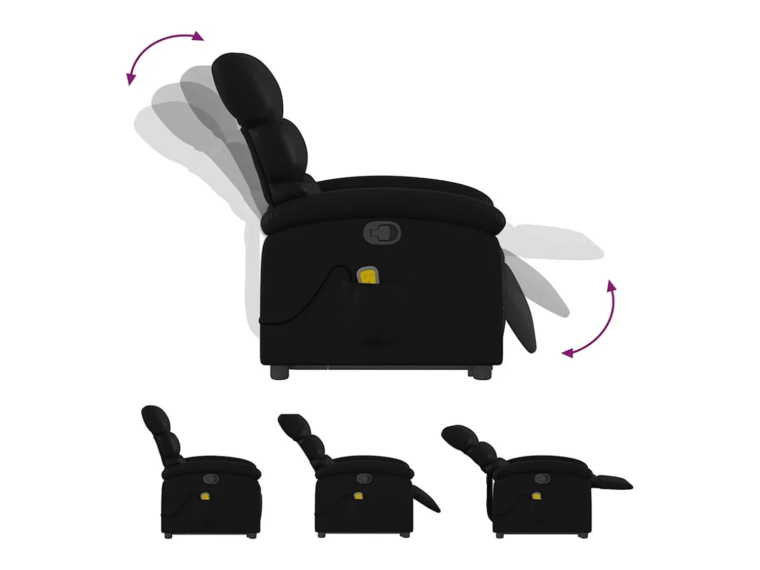 Poltrona* Poltrona massagens reclinável elevatória couro artificial SHL575680 Preto