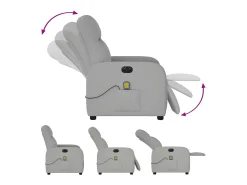 Poltrona massagens reclinável elétrica tecido -nublado SHL778826^ Poltrona