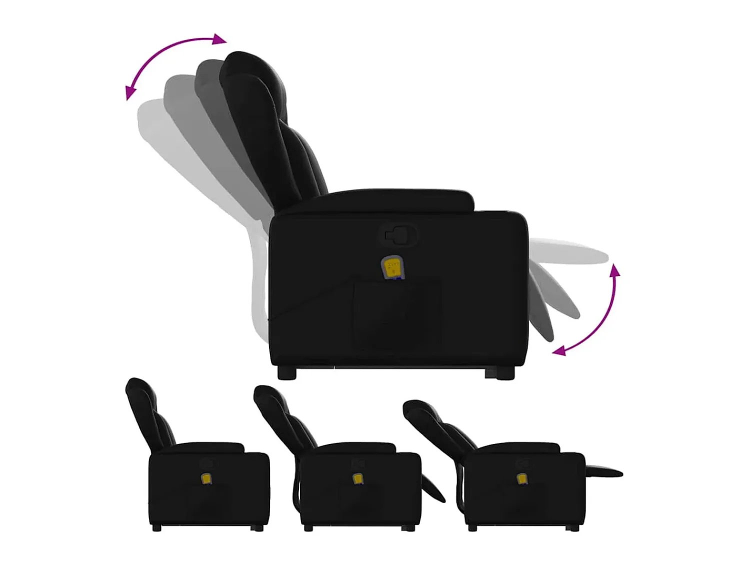 Poltrona* Poltrona massagens reclinável elevatória couro artificial SHL778472 Preto