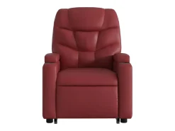 Poltrona massagens reclinável couro artificial tinto SHL100810 Vermelho