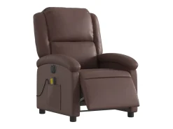 Poltrona| Poltrona massagens reclinável elétrica couro artif. SHL31630 Castanho