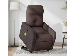 Outlet Poltrona massagens reclinável elevatória tecido -escuro SHL754361 Castanho