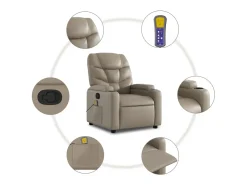 Discount Poltrona massagens reclinável elevatória couro art. cappuccino SHL588541 Castanho