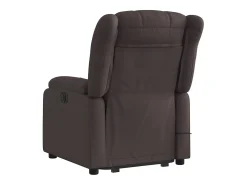 Poltrona massagens reclinável elevatória tecido -escuro SHL141447^ Poltrona