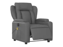 Poltrona| Poltrona massagens reclinável elétrica couro artif. SHL215387 Cinzento