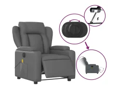 Poltrona| Poltrona massagens reclinável elétrica couro artif. SHL215387 Cinzento