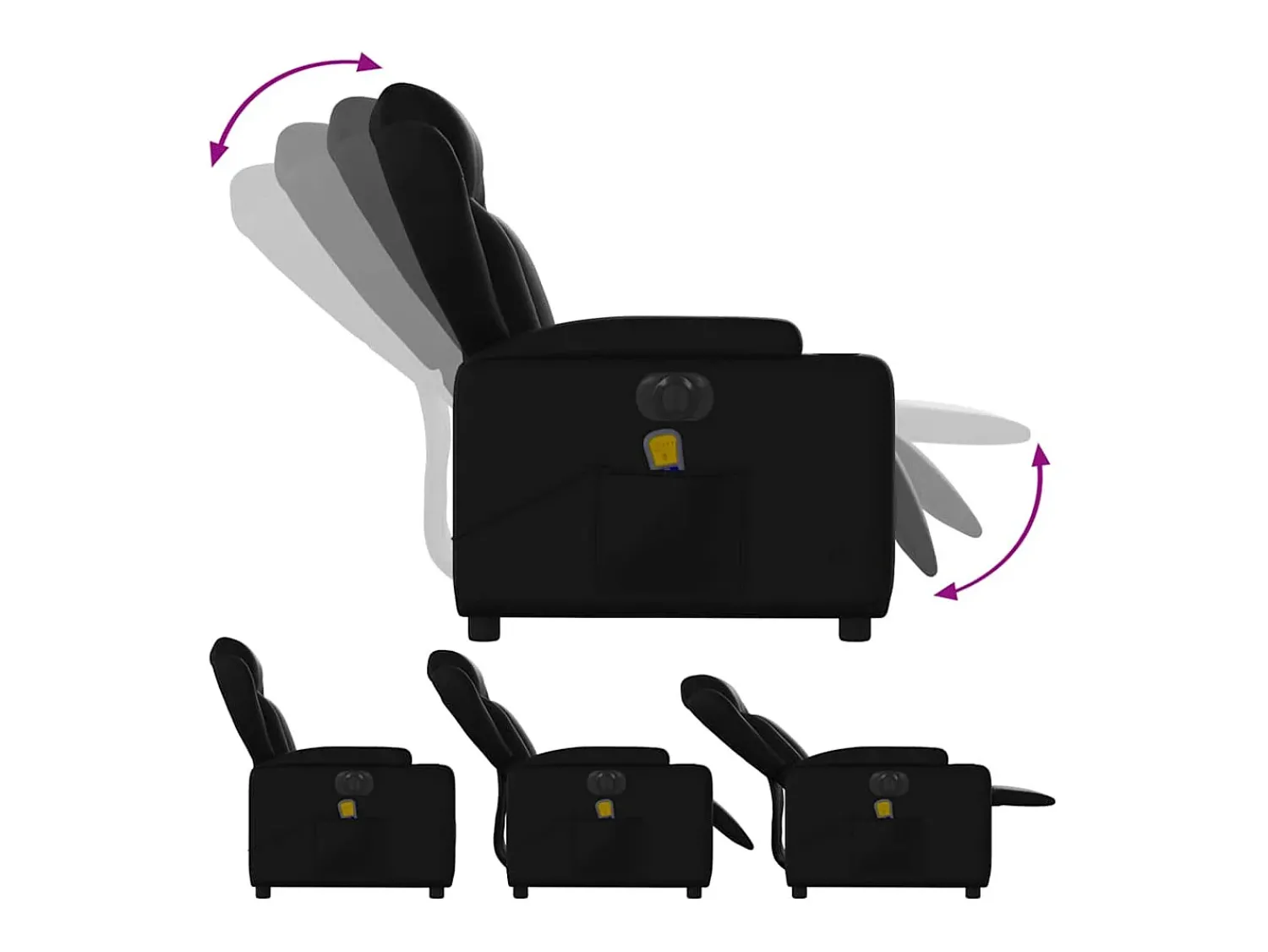 Poltrona| Poltrona massagens reclinável elétrica couro artificial SHL227945 Preto