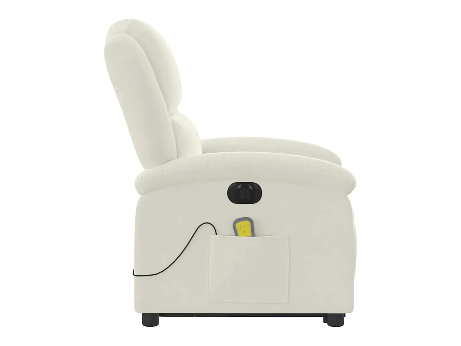 Poltrona*vidaxl Poltrona massagens reclinável elevatória elétrica veludo Creme