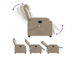 Poltrona*vidaxl Poltrona massagens reclinável elétrica couro artif. cappuccino Castanho