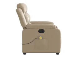 Poltrona*vidaxl Poltrona massagens reclinável elétrica couro artif. cappuccino Castanho